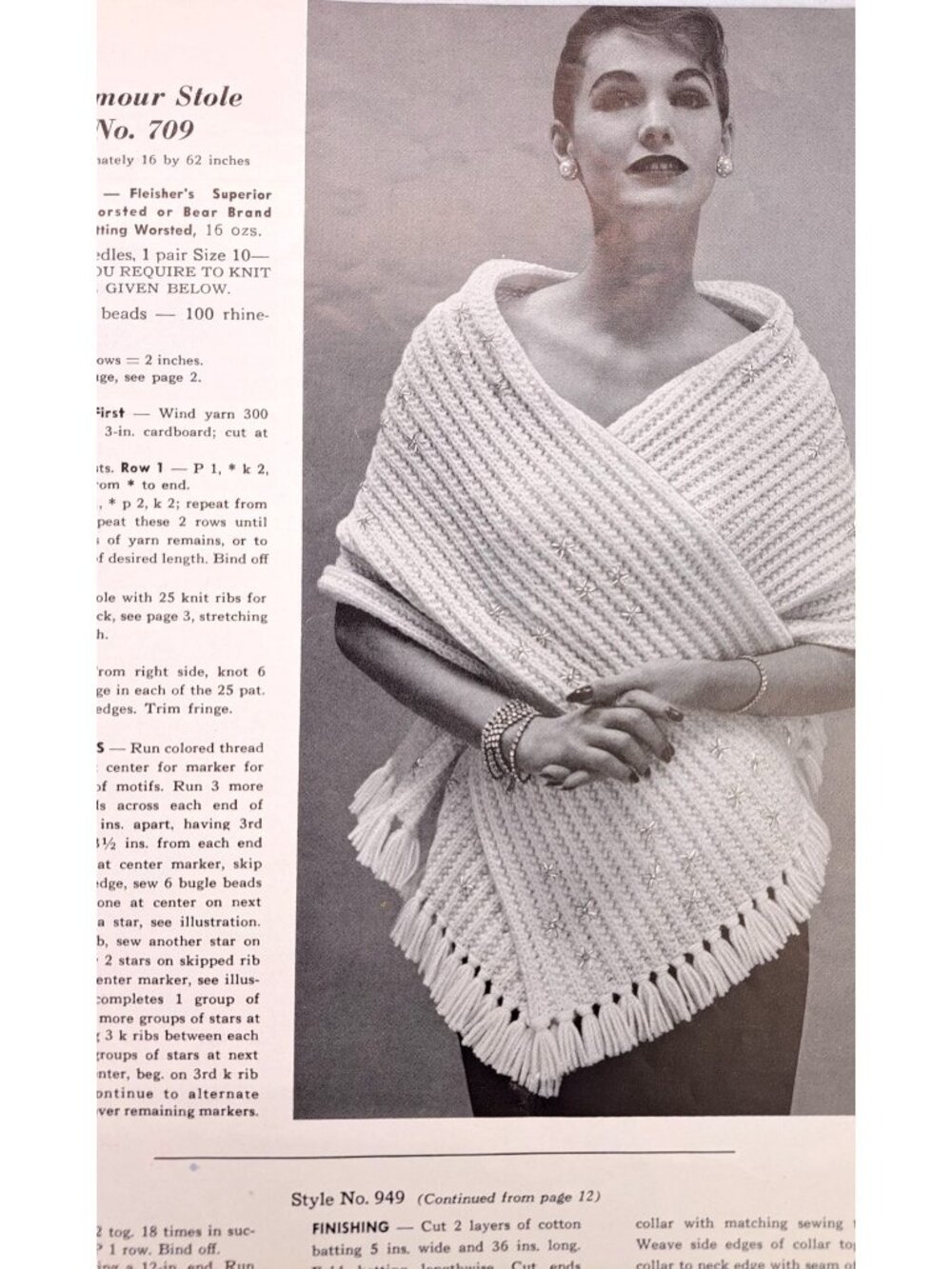 Vintage 1956 Stoles Capes Shorties Knit Crochet Pattern Booklet Bear Fleisher - Picture 5 of 12